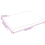 Ripiano Muro Marrone Scuro 60x50x2 cm Massello Rovere Trattato