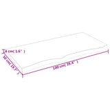 Ripiano Marrone Scuro 100x50x(2-4) cm Massello Rovere Trattato