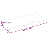 Ripiano Marrone Scuro 100x50x(2-6) cm Massello Rovere Trattato