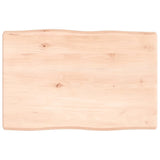 Piano per Tavolo 60x40x(2-4) cm Rovere Non Trattato Bordi Vivi