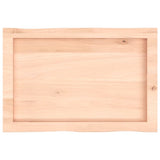 Piano per Tavolo 60x40x(2-4) cm Rovere Non Trattato Bordi Vivi