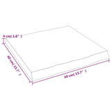 Piano Tavolo Marrone Chiaro 40x40x(2-4) cm Rovere Non Trattato