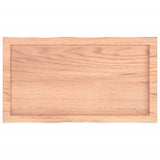 Piano Tavolo Marrone Chiaro 80x40x(2-4) cm Rovere Non Trattato