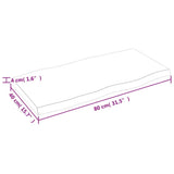 Piano Tavolo Marrone Chiaro 80x40x(2-4) cm Rovere Non Trattato