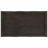 Piano Tavolo Marrone Scuro 80x40x(2-6)cm in Rovere Non Trattato