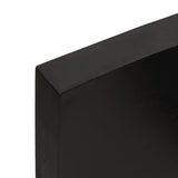 Piano Tavolo Marrone Scuro 80x40x(2-6)cm in Rovere Non Trattato