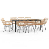 Set da Pranzo da Giardino 9 pz in Polyrattan