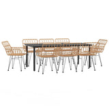 Set da Pranzo da Giardino 9 pz in Polyrattan