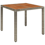 Set da Pranzo da Giardino 3 pz con Cuscini in Polyrattan Grigio