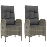 Set da Pranzo da Giardino 5 pz con Cuscini in Polyrattan Grigio