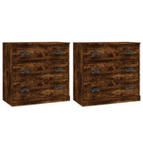 Credenze 2 pz Rovere Fumo in Legno truciolato
