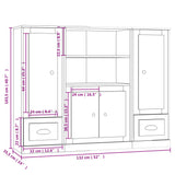 Credenze 3 pz Rovere Fumo in Legno truciolato