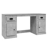 Scrivania con Armadietto Grigio Cemento in Legno truciolato
