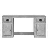 Scrivania con Armadietto Grigio Cemento in Legno truciolato