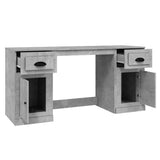 Scrivania con Armadietto Grigio Cemento in Legno truciolato
