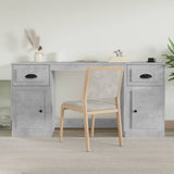 Scrivania con Armadietto Grigio Cemento in Legno truciolato