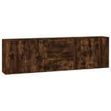 Credenze 3 pz Rovere Fumo in Legno truciolato