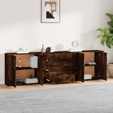Credenze 3 pz Rovere Fumo in Legno truciolato