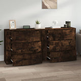 Credenze 2 pz Rovere Fumo in Legno truciolato