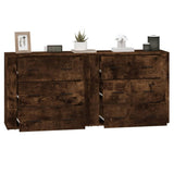 Credenze 2 pz Rovere Fumo in Legno truciolato