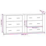 Credenze 2 pz Rovere Fumo in Legno truciolato