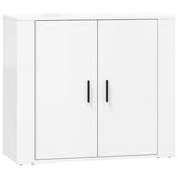 Credenze 3 pz Bianco in Legno truciolato