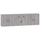 Credenze 3 pz Grigio Sonoma in Legno truciolato