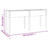 Fioriera con Fodera 161x45x76 cm Legno Massello di Abete