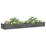 Fioriera Giardino con Fodera Grigia 240x45x25 cm Massello Abete