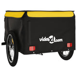 Rimorchio da Bici Nero e Giallo 45 kg in Ferro