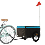 Rimorchio da Bici Nero e Blu 45 kg in Ferro