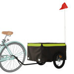 Rimorchio da Bici Nero e Verde 45 kg in Ferro