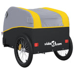 Rimorchio da Bici Nero e Giallo 30 kg in Ferro