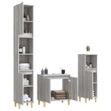 Set Mobili da Bagno 3 pz Grigio Sonoma in Legno truciolato