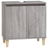 Set Mobili da Bagno 3 pz Grigio Sonoma in Legno truciolato