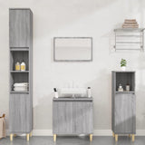 Set Mobili da Bagno 3 pz Grigio Sonoma in Legno truciolato