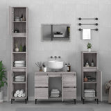 Set Mobili da Bagno 3 pz Grigio Sonoma in Legno truciolato