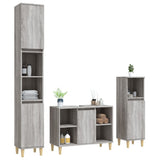 Set Mobili da Bagno 3 pz Grigio Sonoma in Legno truciolato