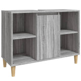 Set Mobili da Bagno 3 pz Grigio Sonoma in Legno truciolato