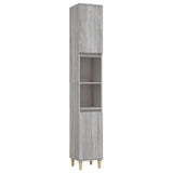 Set Mobili da Bagno 3 pz Grigio Sonoma in Legno truciolato