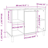 Set Mobili da Bagno 3 pz Grigio Sonoma in Legno truciolato