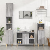 Set Mobili da Bagno 3 pz Grigio Sonoma in Legno truciolato