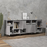 Credenze 3pz Grigio Sonoma 60x35x70 cm in Legno truciolato