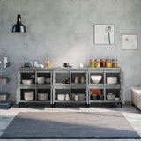Credenze 3pz Grigio Cemento 60x35x70 cm in Legno truciolato