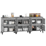 Credenze 3pz Grigio Cemento 60x35x70 cm in Legno truciolato