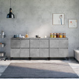 Credenze 3pz Grigio Cemento 60x35x70 cm in Legno truciolato