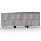 Credenze 3pz Grigio Sonoma 60x35x70 cm in Legno truciolato