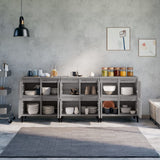Credenze 3pz Grigio Sonoma 60x35x70 cm in Legno truciolato