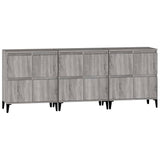 Credenze 3pz Grigio Sonoma 60x35x70 cm in Legno truciolato