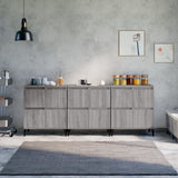 Credenze 3pz Grigio Sonoma 60x35x70 cm in Legno truciolato